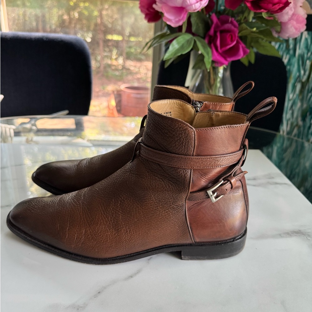 Elegant Brown Leather Men's Boots
